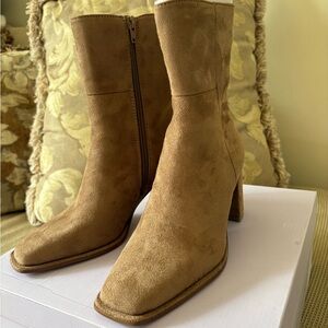 Madden Girl Tan Suede Ankle Boots